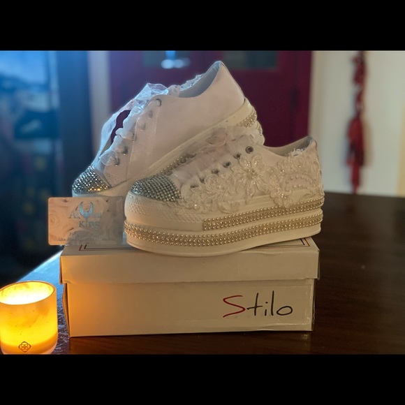 Bridal wedge sneakers from Italy🇮🇹 - Picture 5 of 6